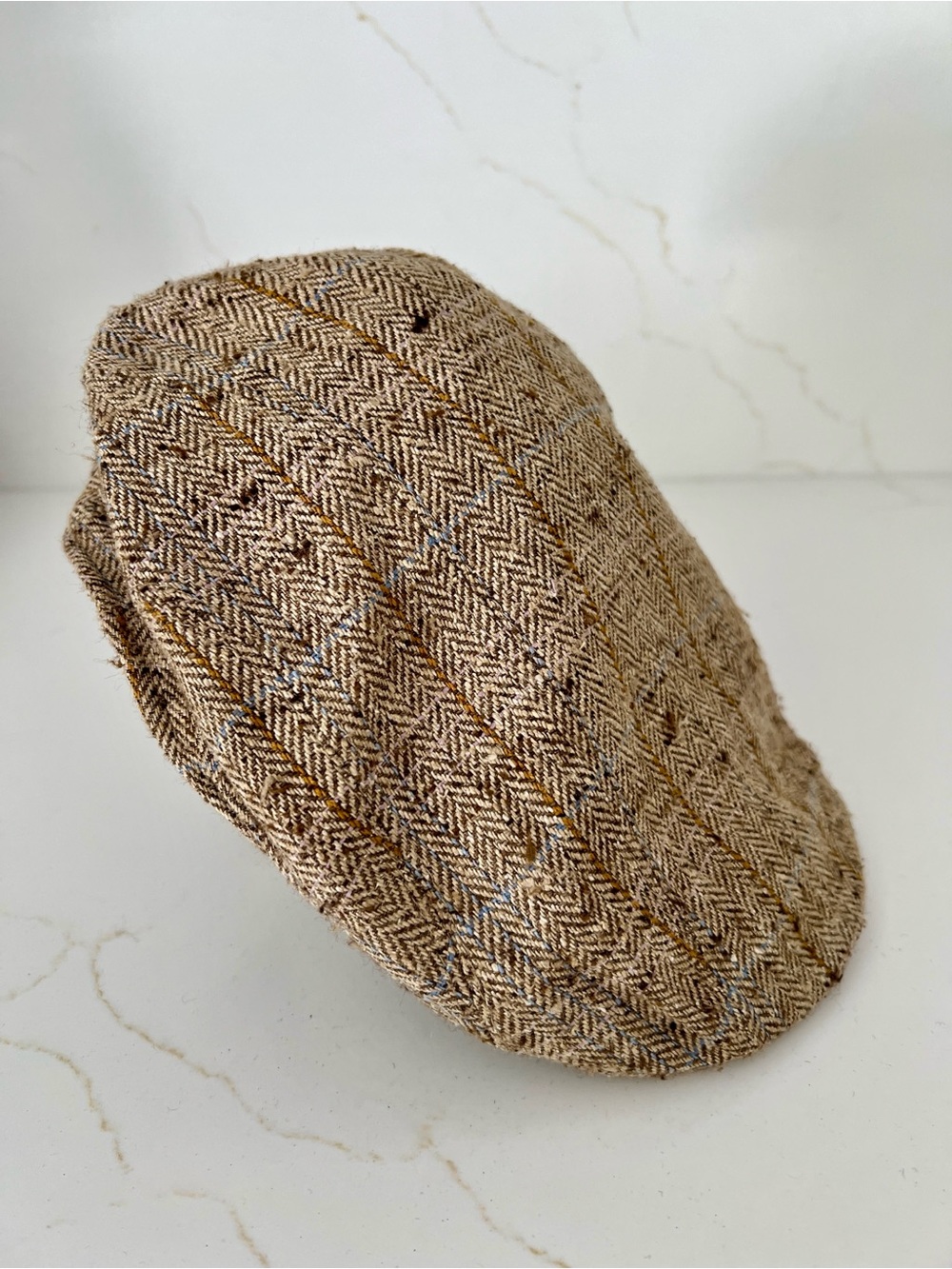 Stetson Brown Herringbone Tweed Flat Newsboy Cap